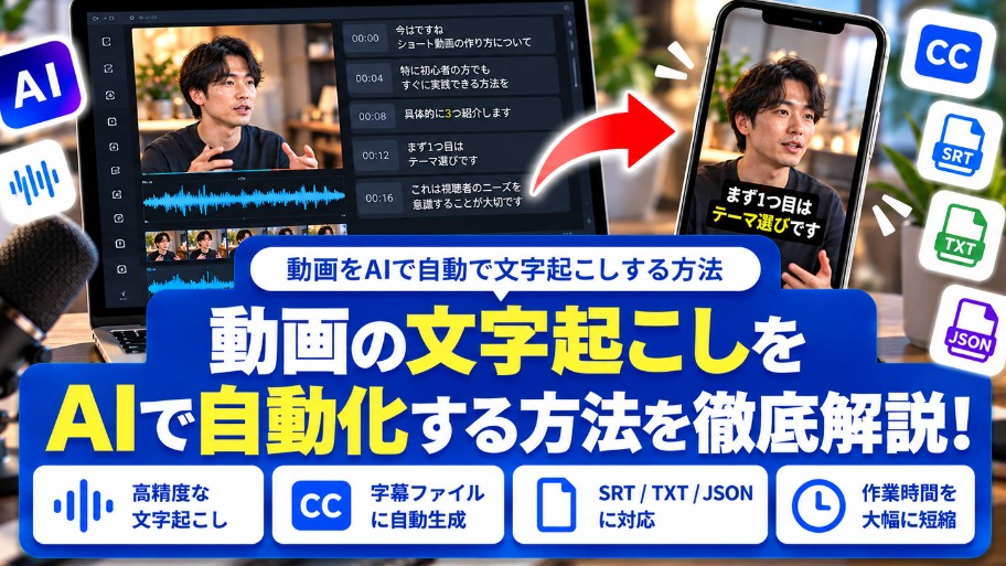 動画の文字起こしを自動でする方法