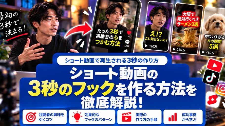 ショート動画のフック（冒頭3秒）の作り方